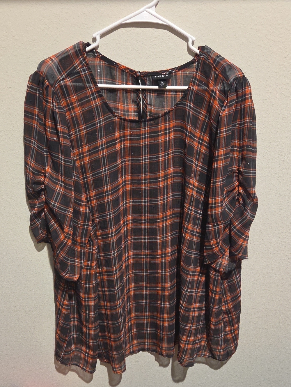torrid Pink and Black Plaid Scoop Neck Tunic